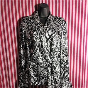 Jones NY faux wrap silky blouse XL